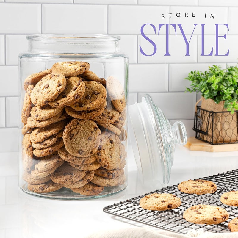 kitchentoolz 1.5 Gallon Glass Cookie Jar - Tall Food Storage Container with Airtight Lid - Large Kitchen Canister for Sugar, Flour, Dog Treat, Candy, Biscotti & Apothecary - Pack of 1 - Image 3